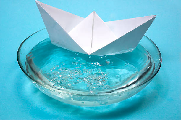 istock Paper ship in a bowl with water 144348743