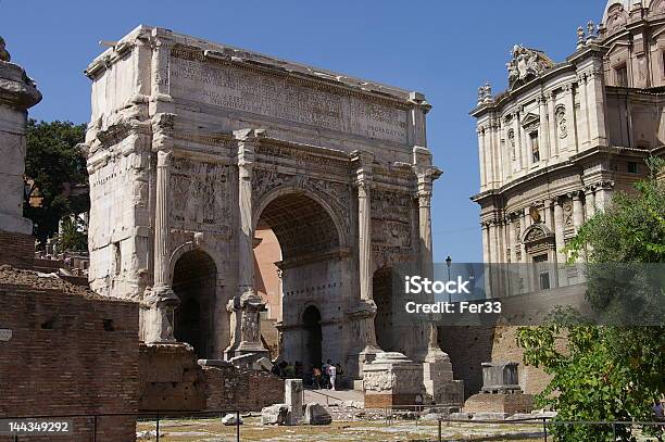 Roman Forum Arc Stock Photo - Download Image Now - Ancient Civilization, Arch - Architectural Feature, Arch of Septimus Severus