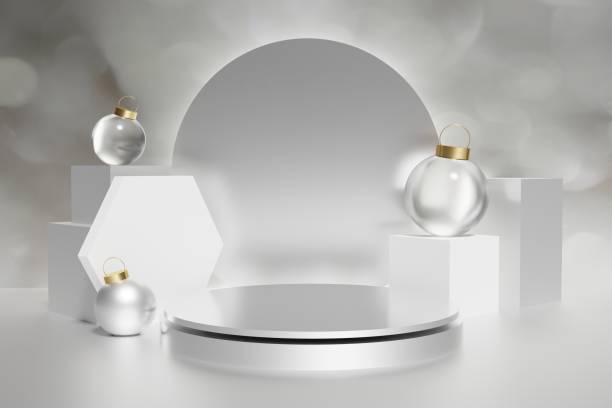 istock 3d render of beautiful metallic podium on a bokeh background 1443493763