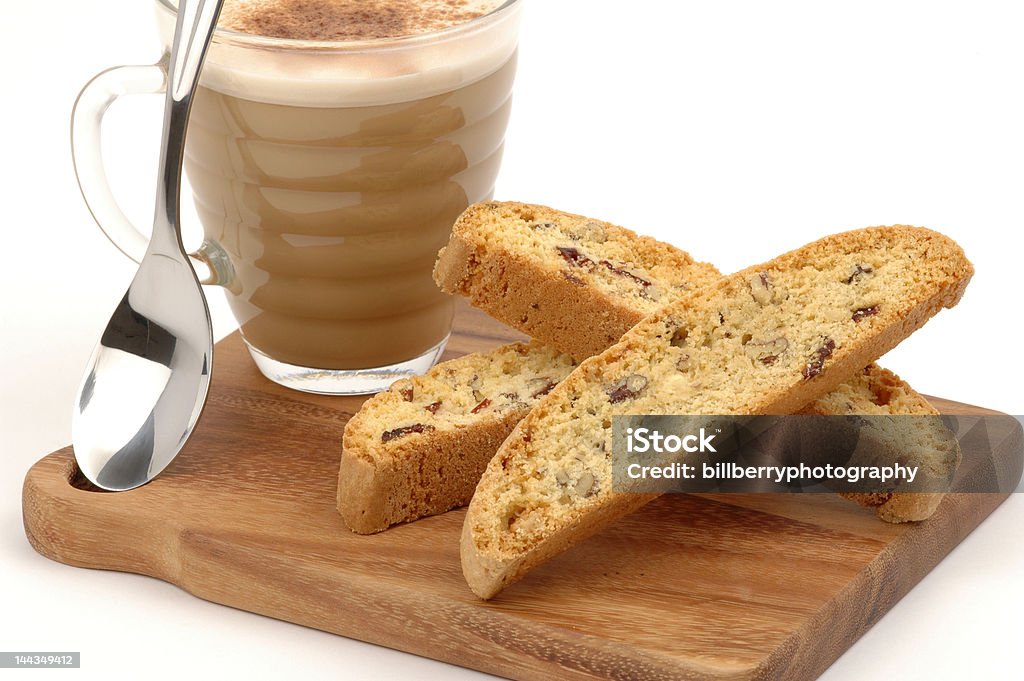 Cappuccino com Biscotti doce - Foto de stock de Bebida royalty-free
