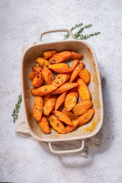 istock Honey coasted and glazed roasted carrots 1443496183