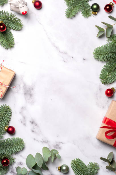 istock Christmas holiday decorations at white background 1443496628