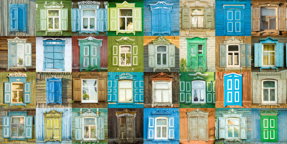32 multicolored tradition windows from russian town Engels (every window available as 1000x1000 pxls).(See another windows in my portfolio)