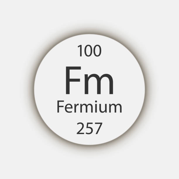 Fermium symbol. Chemical element of the periodic table. Vector illustration. Fermium symbol. Chemical element of the periodic table. Vector illustration. fermium stock illustrations