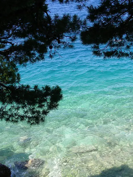 Adriatic coastline at Brela, Croatia (most beautiful beach of Europe at 2004 (by Forbes))          