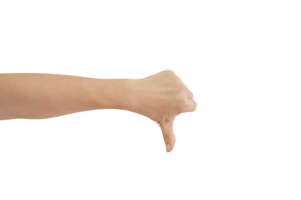 istock Hand show thumb down that unlike, isolated on white background included clipping path. Dislike, unlike, fail, disagree concept. 1443498549