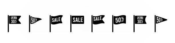 istock Set of flag icons for sale concept illustration 1443500525