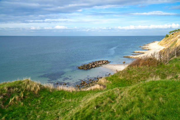 istock Hundested, Denmark on the cliff overlooking the sea. Baltic Sea coast, grassy 1443502146