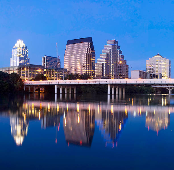 Austin city skyline at night