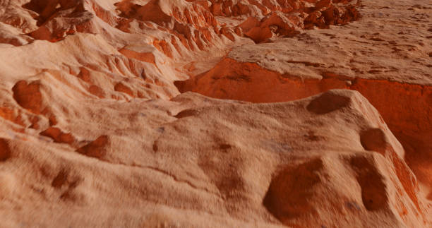 istock Martian crater as a colored background with copy space 1443506039