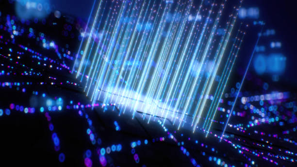 istock 3D rendered CPU on a motherplate shining in a darkness 1443506127