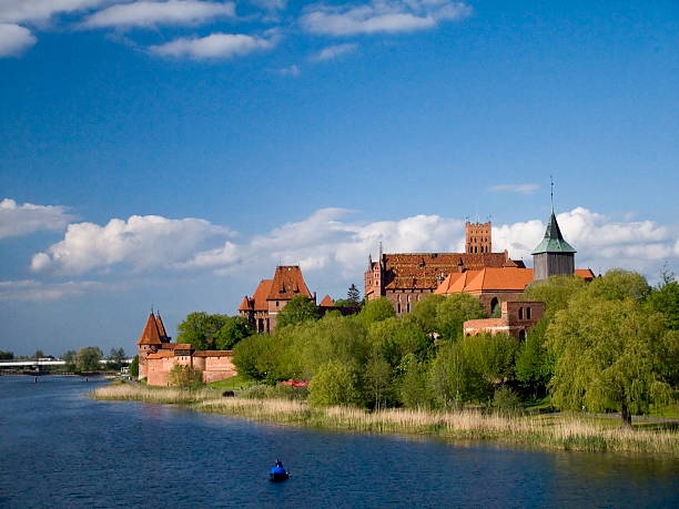 The Brick and River Malbork Teutonic Castle malbork photos stock pictures, royalty-free photos & images