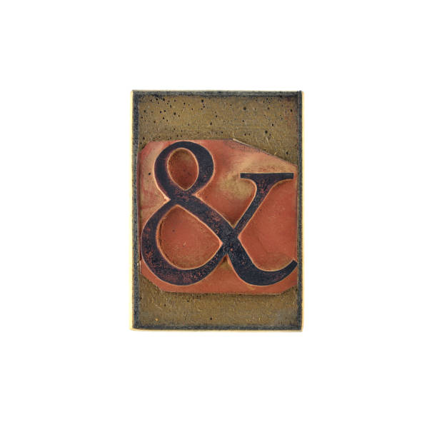 istock old capital letter with serif on a retro rubber stamp with white background, alphabet - te - AND 1443507182