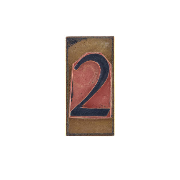 istock old capital letter with serif on a retro rubber stamp with white background, number - 2 1443507368