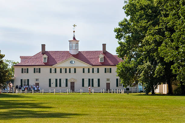 Front view of Washington's Mount Vernon Home stock photo