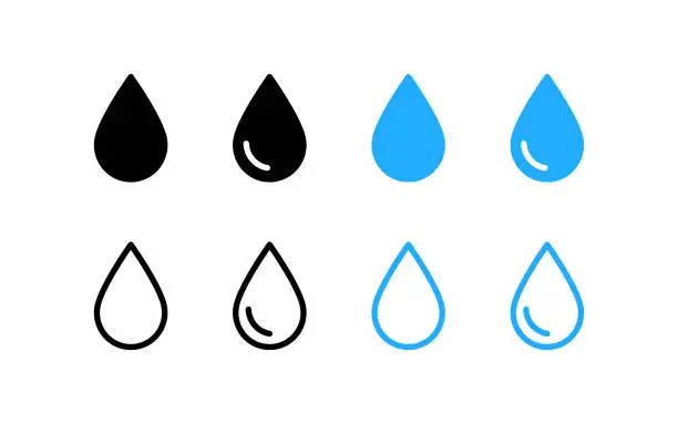 Vector illustration of Water drop icon. Droplet symbol. Vector sign.