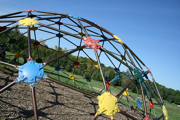 Playground Dome Climbing Dome at Playground jungle gym stock pictures, royalty-free photos & images