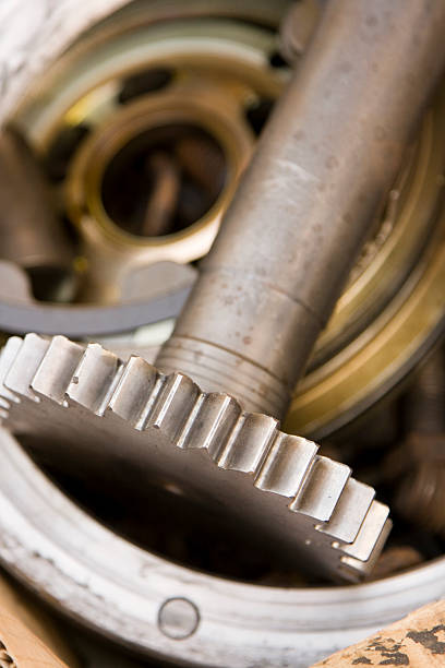 istock Gear Shaft and Steel Plates 144351437
