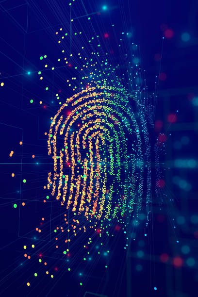 процесс проверки сканирования отпечатков пальцев - fingerprint security system technology forensic science stock illustrations