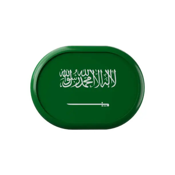 Saudi Arabian flag 3d illustration. Saudi Arabia flag 3d illustration. Flag of Saudi Arabia. 3D Saudi Arabia flag symbol.