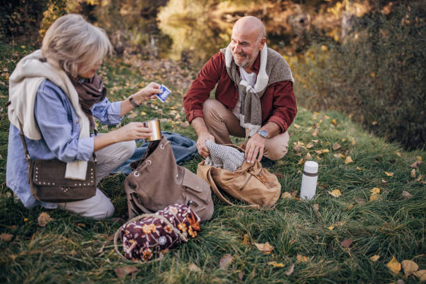 istock Married couple preparing for picnic 1443518579