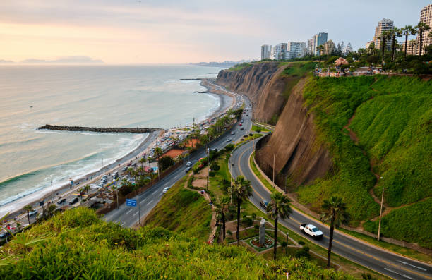 istock Lima, Peru. Highway by the ocean. 1443518920