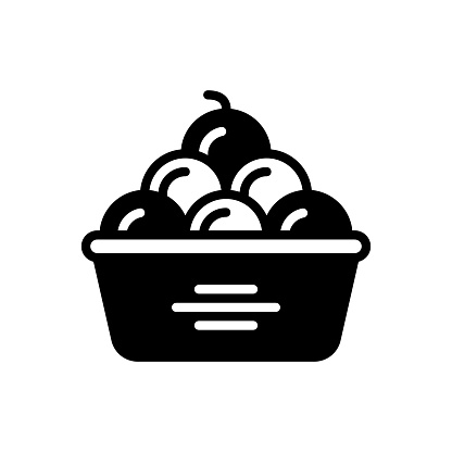 Icon for full, filled, teeming, fraught, adequate, sufficient, product, fruit, vegetable, basket