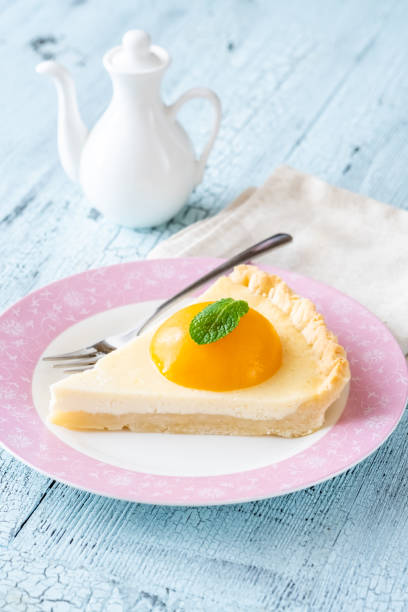 istock Peach tart with mascarpone cream 1443519436