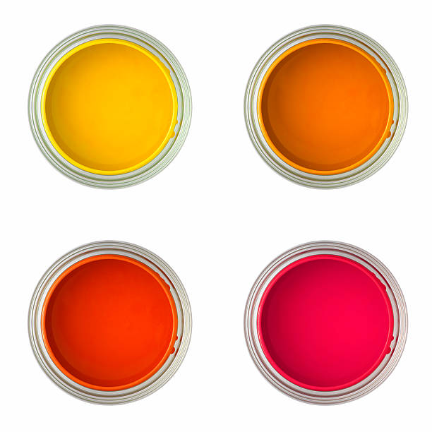 istock metal cans filled with paint (top view) 144351972