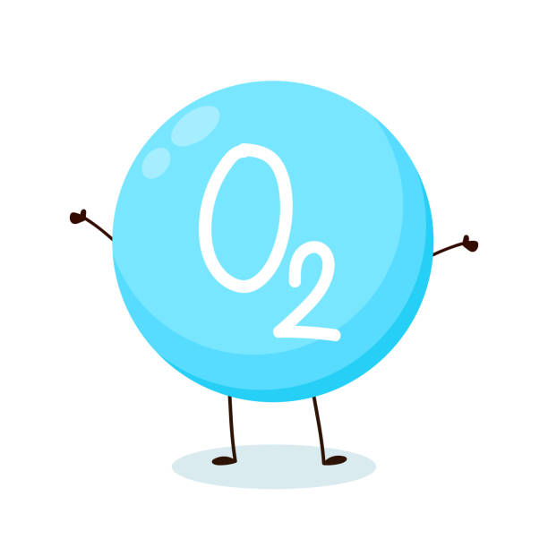 Oxygen vector icon with water drop. O2 or Oxygen on white background. Oxygen vector icon with water drop. O2 or Oxygen on white background. gas mark stock illustrations