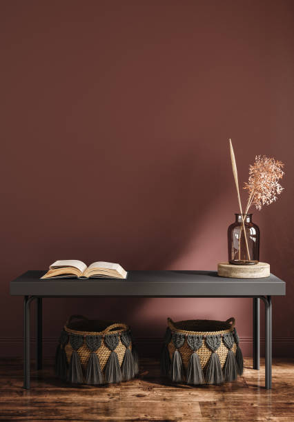istock Living room in home interior, wall mockup 1443520185