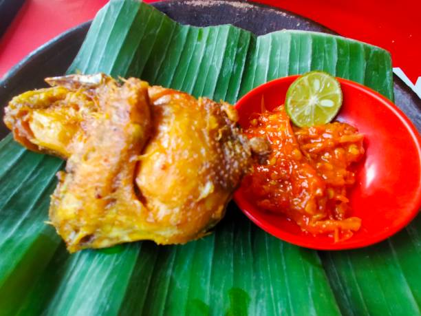 istock Fried chicken with fried Chili sauce 1443520200