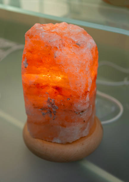 istock Himalayan Salt Lamp, Pink Salt Crystal Lantern, Glowing Salt Lamp with Healing Effect, Alternative Medicine 1443524021