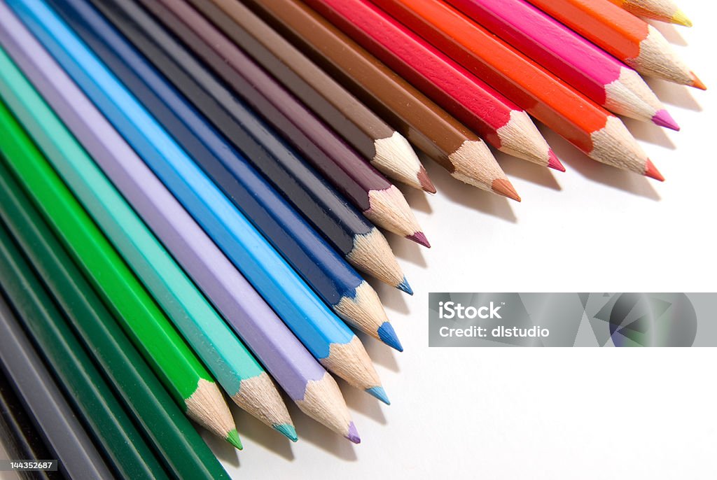 Coloured pencils Group of coloured pencils isolated on white Art Stock Photo