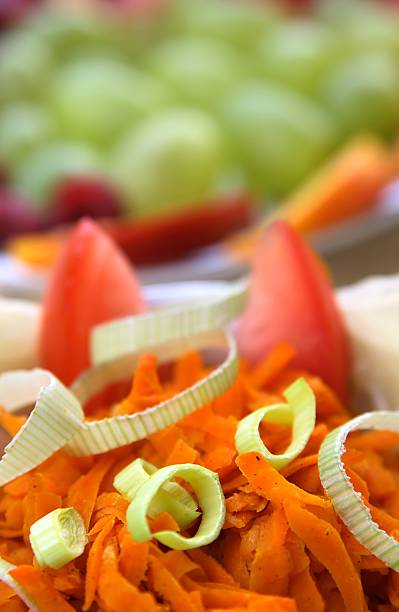 istock Delicious salad with tomato, lemon and carrot 144352750