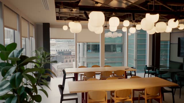 Meeting space in industrial-style coworking office