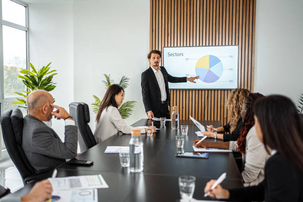istock A business man giving a presentation at a meeting 1443531407