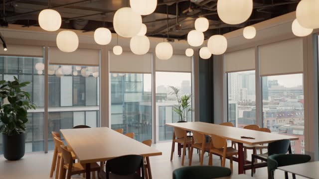 Meeting space in industrial-style coworking office