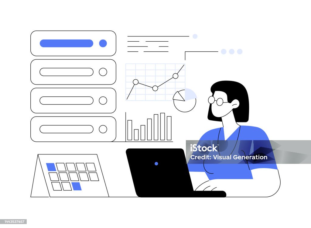 Computer Drawing Analytics Analytics And Data Science Abstract Concept Vector Illustration Stock ...