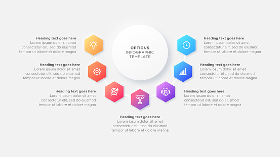 Seven 7 Steps Options Circle Business Infographic Modern Design Template