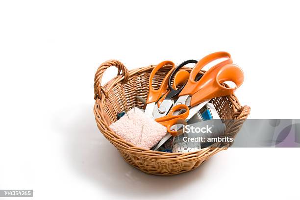 Basket With Scissors Stock Photo - Download Image Now - Adult, Adults Only, Agricultural Machinery