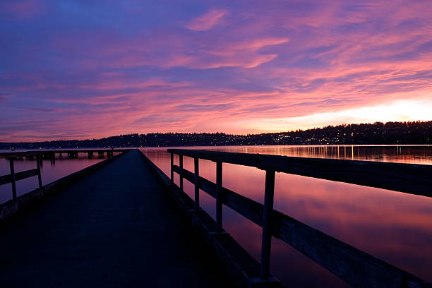 istock Dock on Lake Washington at Sunset 144354489