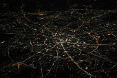 City of Moscow from above at night