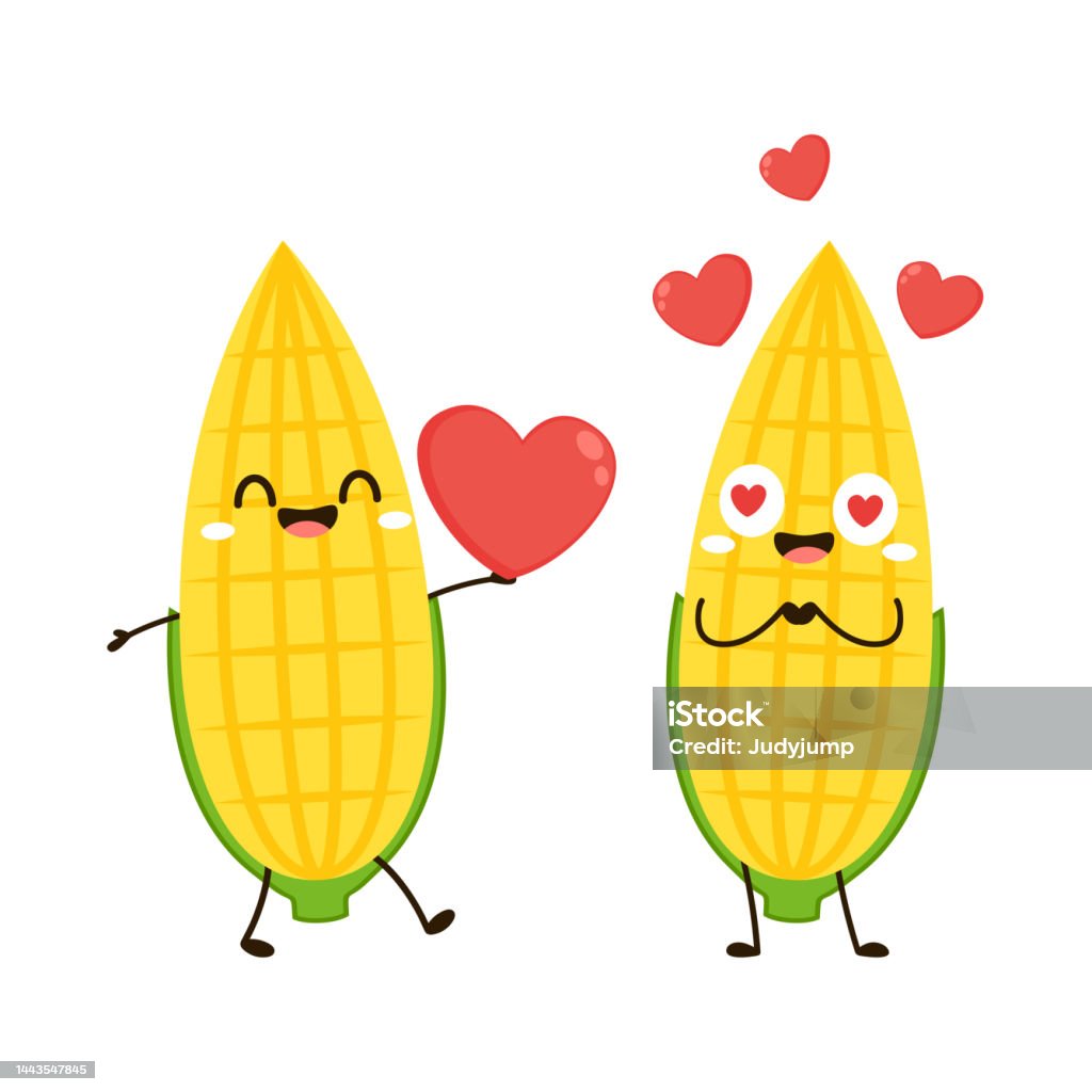 Corn Cartoon Vector Cute Vegetable Vector Character Isolated On White ...