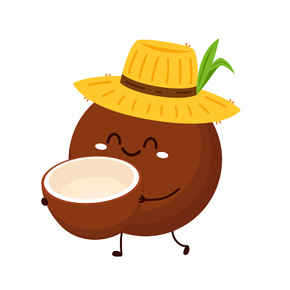 Free Coconut Mascot Clipart in AI, SVG, EPS or PSD