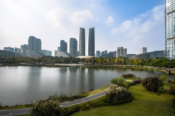 istock Chengdu Financial City on a sunny day 1443548910