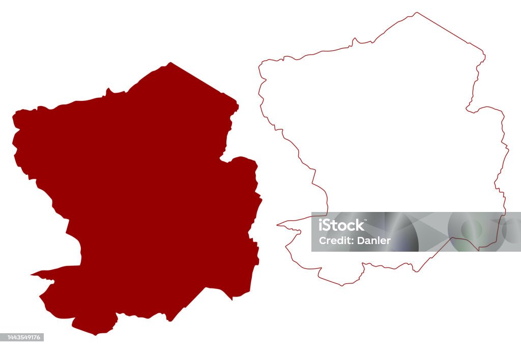 Nuneaton Postcode Map Nuneaton And Bedworth Nonmetropolitan District Borough Map Vector ...