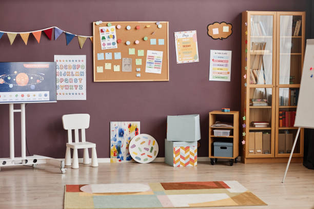 istock Part of spacious classroom of modern nursery school 1443549285