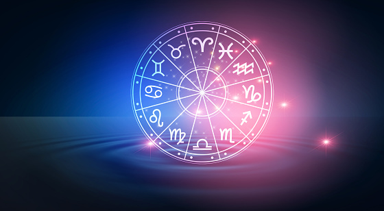 Set of zodiac constellations. Horoscope set