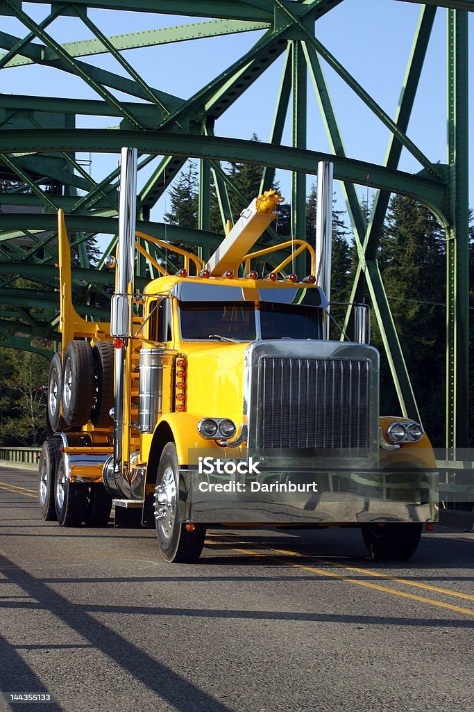 Camion sul ponte di registrazione - Foto stock royalty-free di Acciaio